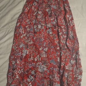 Japna Red Floral Maxi Skirt